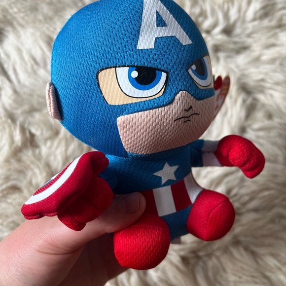 TY Marvel Captain America 6 inch Beanie Baby - Picture 4 of 8